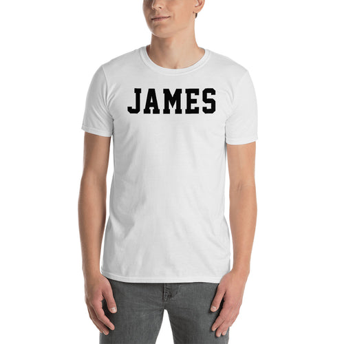 James T Shirt Custom Made Personalized James Name Print T Shirt White Cotton Tee Shirt - FlorenceLand