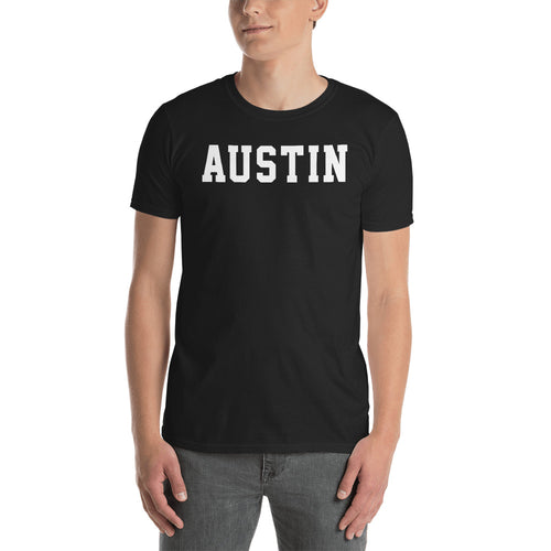 Austin T Shirt Custom Made Personalized Austin Name Print T Shirt Black Cotton Tee Shirt - FlorenceLand