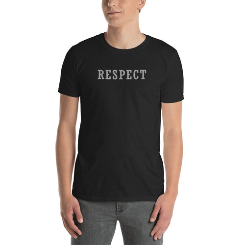 Respect T-Shirt White Silver Glitter Respect T Shirt for Men - FlorenceLand